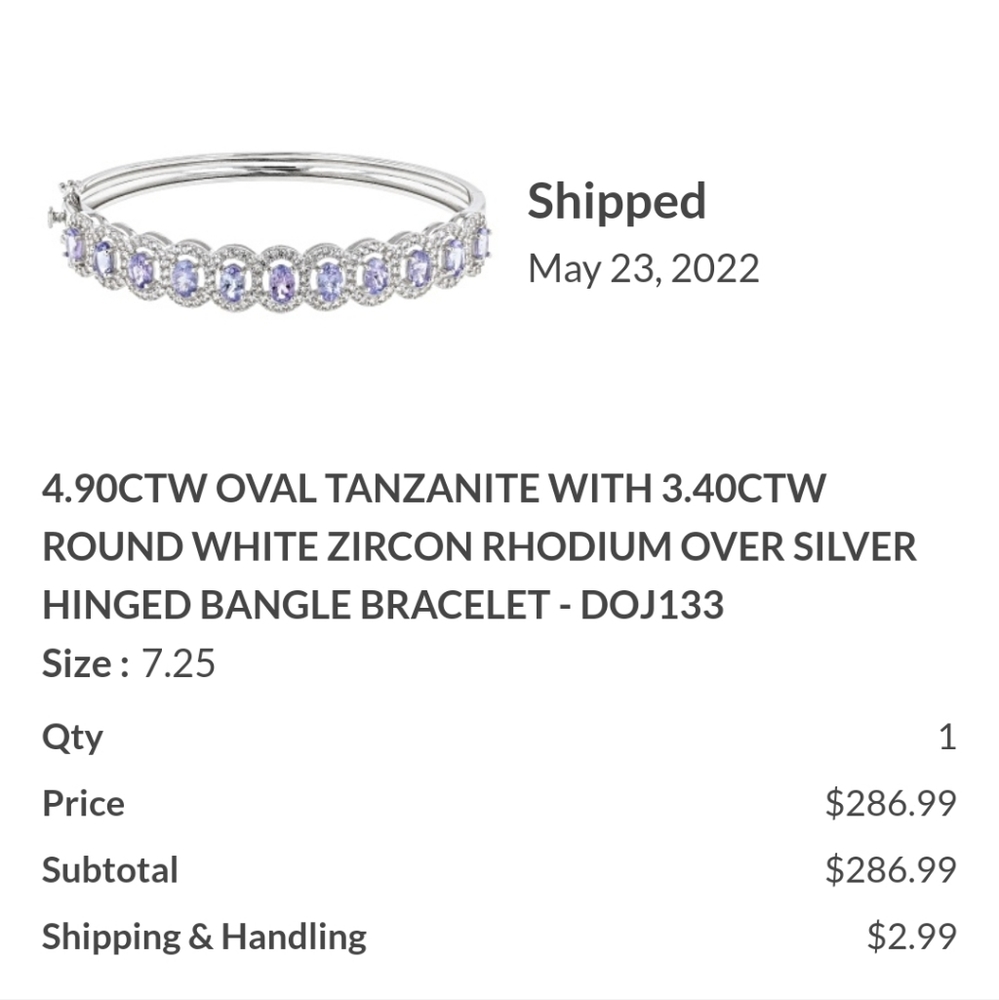 Tanzanite Bracelet Hinged Bangle